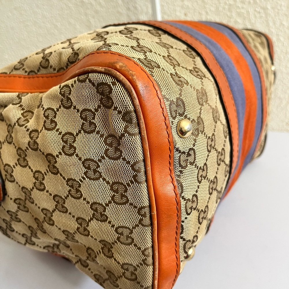 Gucci Beige and Orange Canvas Boston bag - Picture 14 of 16